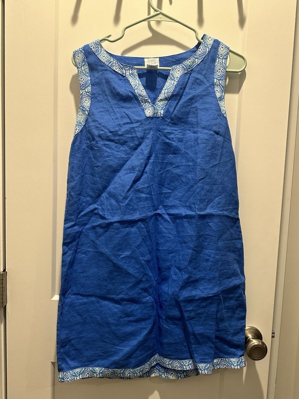 Women’s Sigrid Olsen Linen Sleeveless Tunic Dress Blue size Small NWOT
